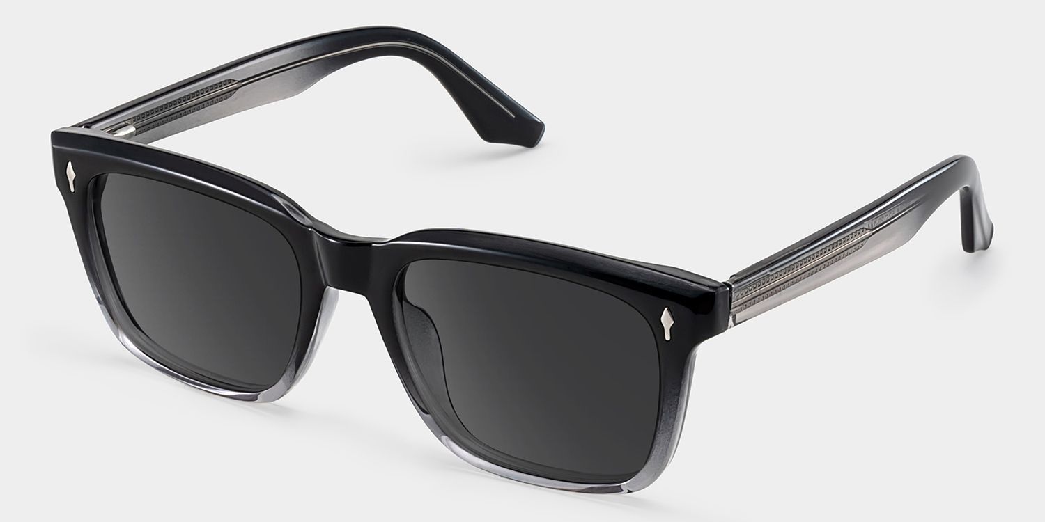 Fletcher Black Rectangle Polarized Sunglasses for Driving | ZEELOOL UK2