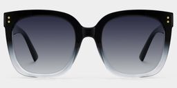 Ebony Black Clear Square Sunglasses0