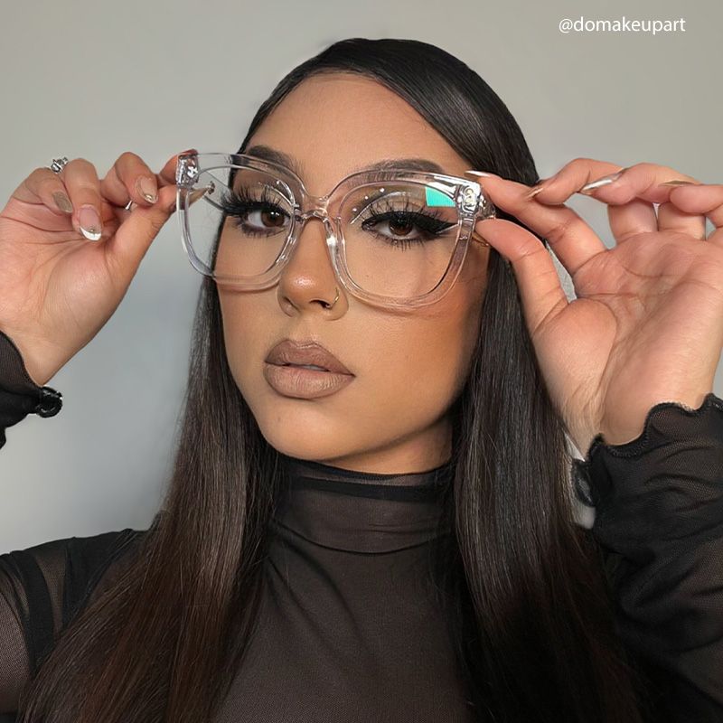 Ebony Square Clear Clear Frame Glasses | Zeelool9