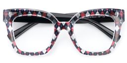 Malcolm Rhombus Pattern Square Glasses1