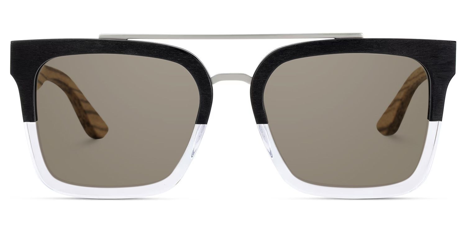 Pascal Mixed Black Clear Aviator Frame Sunglasses | ZEELOOL UK0