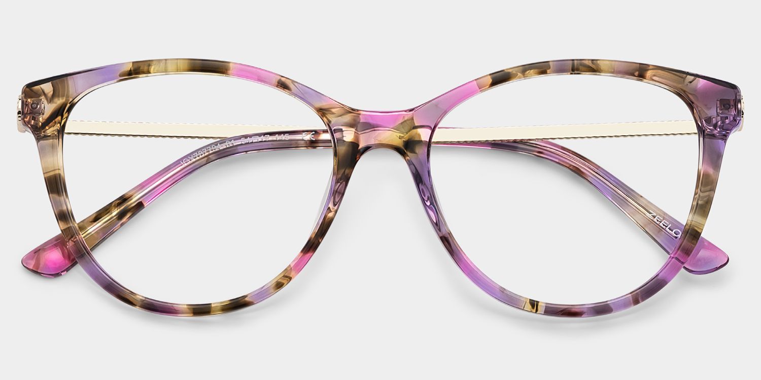 Eli Round Mixed Glasses Frames with Flowers for Women | ZEELOOL1