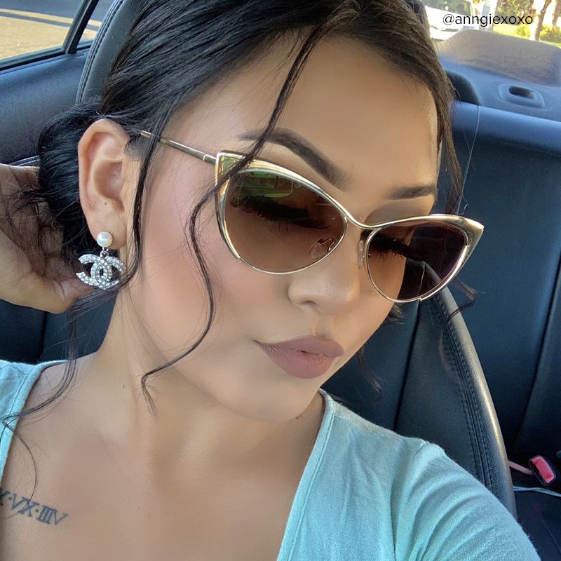 Ellen Gold Frame Sunglasses with Cat Eye Style | ZEELOOL UK5