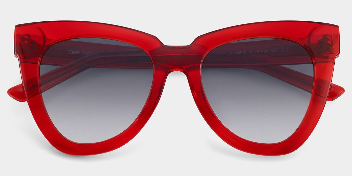 Yaser Red Cat Eye Sunglasses to Frame Your Face | ZEELOOL UK1