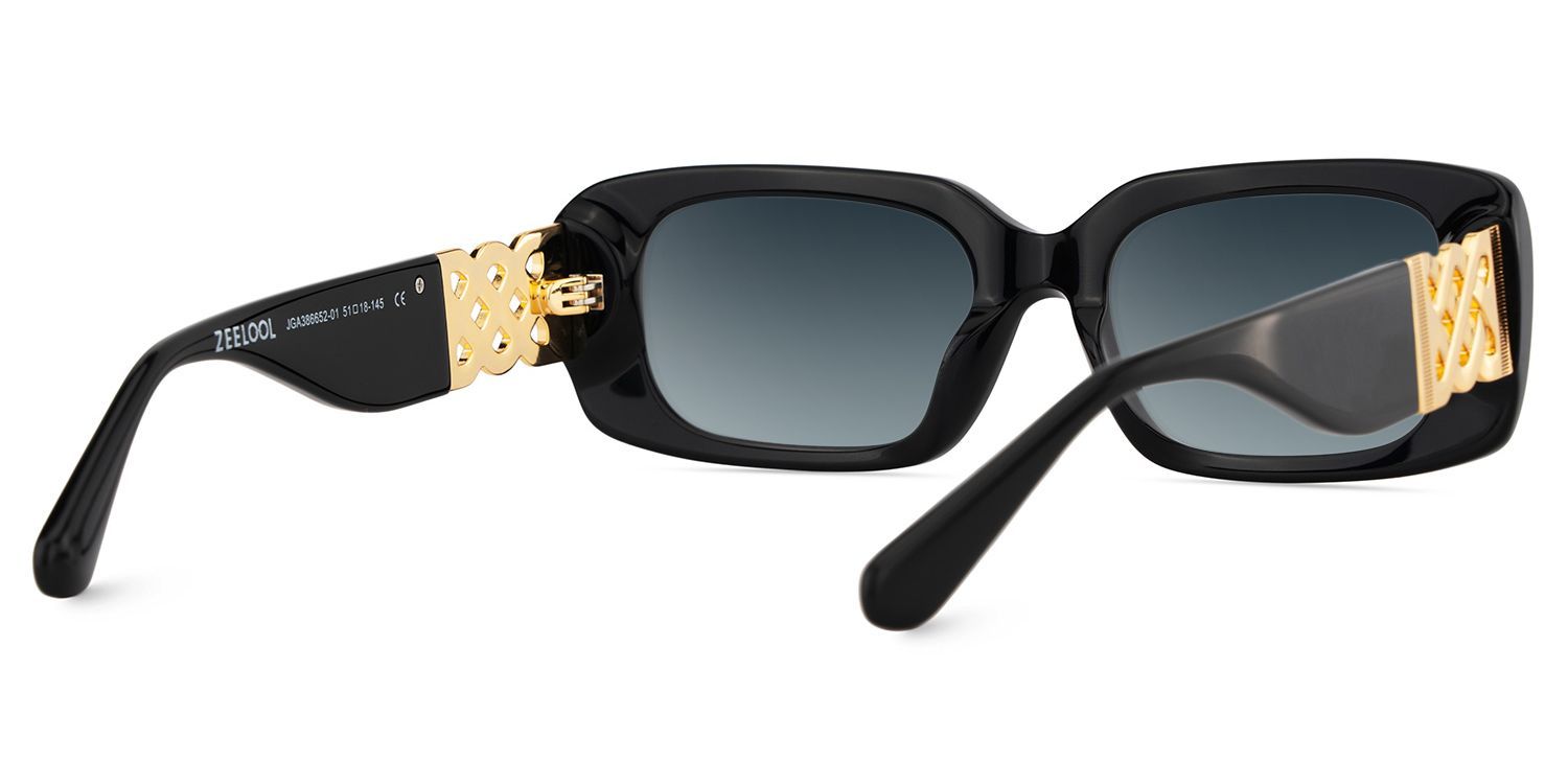 Jonas Rectangle Black Full Rim Sunglasses | ZEELOOL UK4