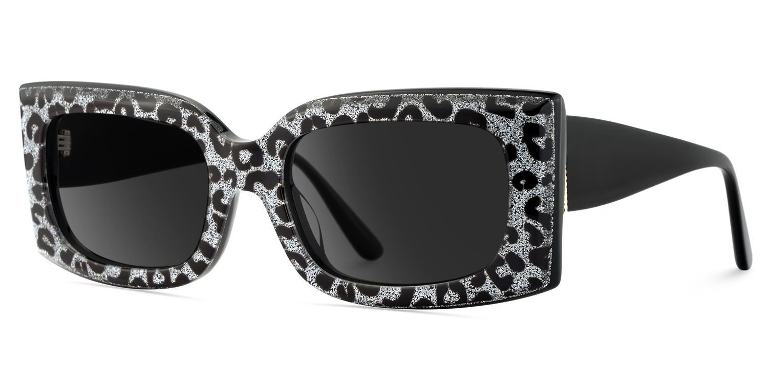 Orduno Gray Leopard Rectangle Polarized Sunglasses for Driving | ZEELOOL UK2