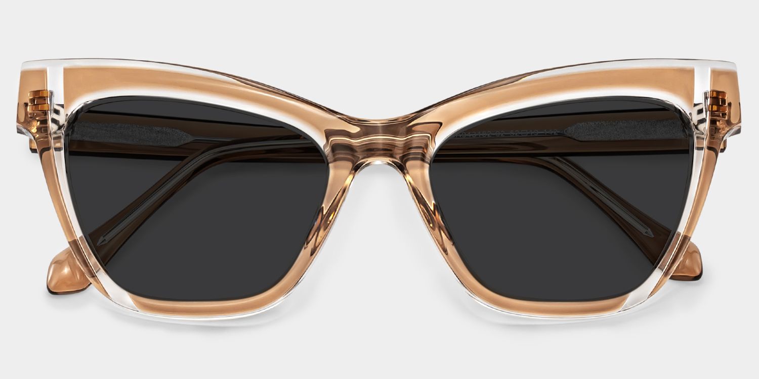 Saucie Cat Eye Brown Full Rim Sunglasses | ZEELOOL UK1