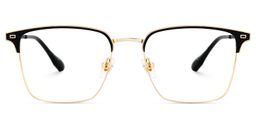 Dawson Black Gold Rectangle Glasses1