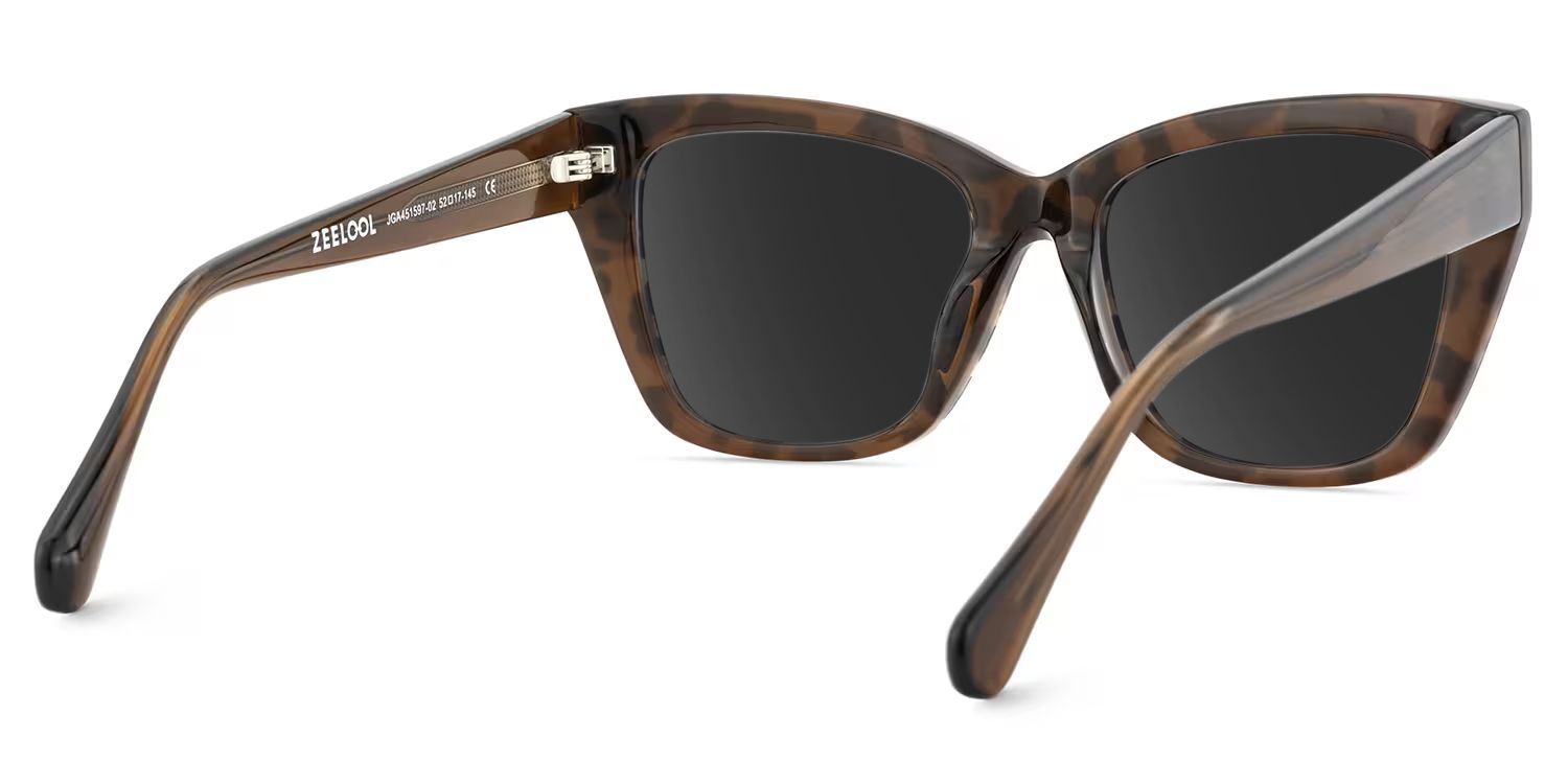 Tessia Brown Leopard Square Polarized Sunglasses for Driving | ZEELOOL UK4
