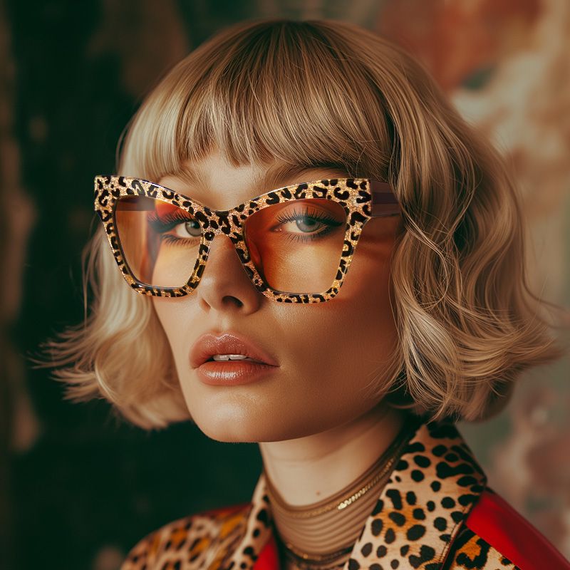Ansyah Leopard Cat eye Glasses