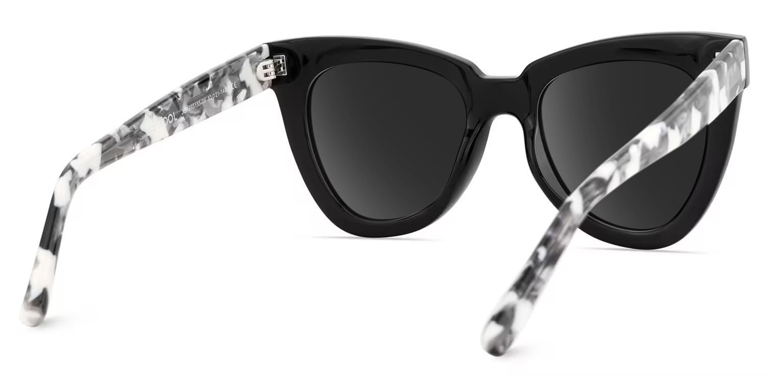 Yaser Acetate Black Cat Eye Frame Sunglasses | ZEELOOL UK4