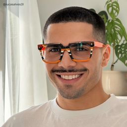 Laguer Orange Rectangle Glasses6