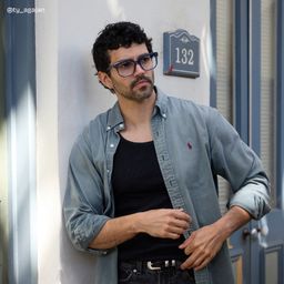 Michael Blue Square Glasses6