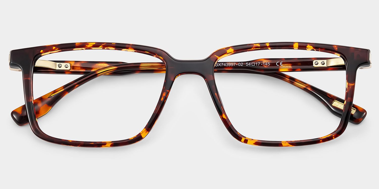Cyrus Long Rectangle Glasses in Tortoise Frames | ZEELOOL UK1