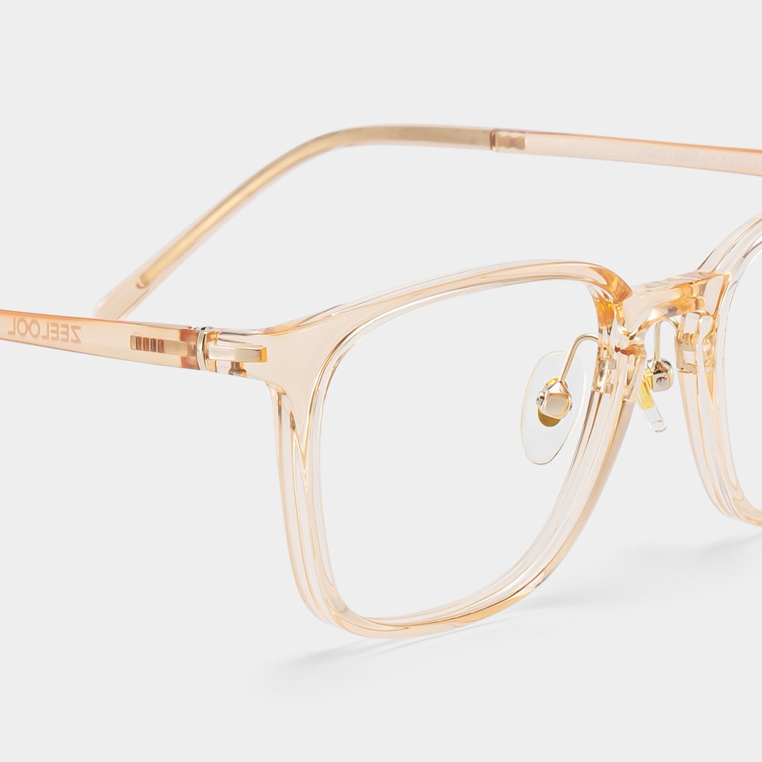 Lily Rectangular Round Glasses in Light Yellow Frame | ZEELOOL UK5