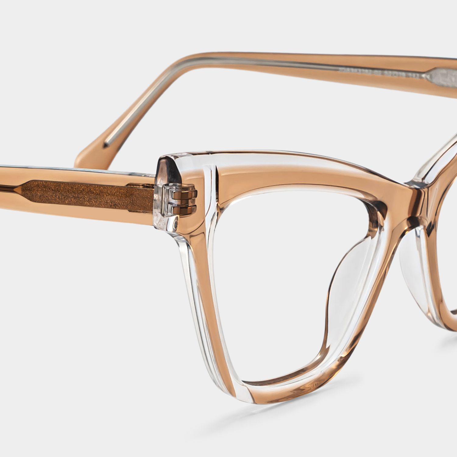 Saucie Light Brown Cat eye Frame Glasses | Zeelool4