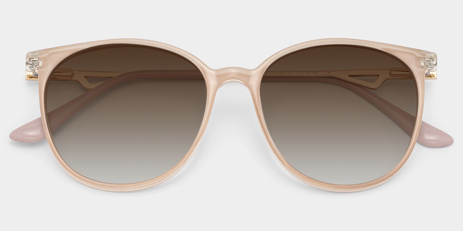 Chanty Pink Frame Sunglasses with Round Style | ZEELOOL UK1