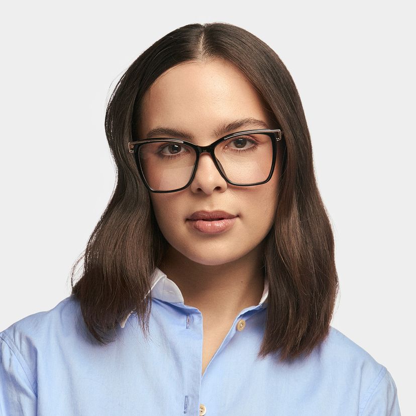 Krystle Black Square Glasses