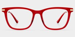 Selena Red Rectangle Glasses0