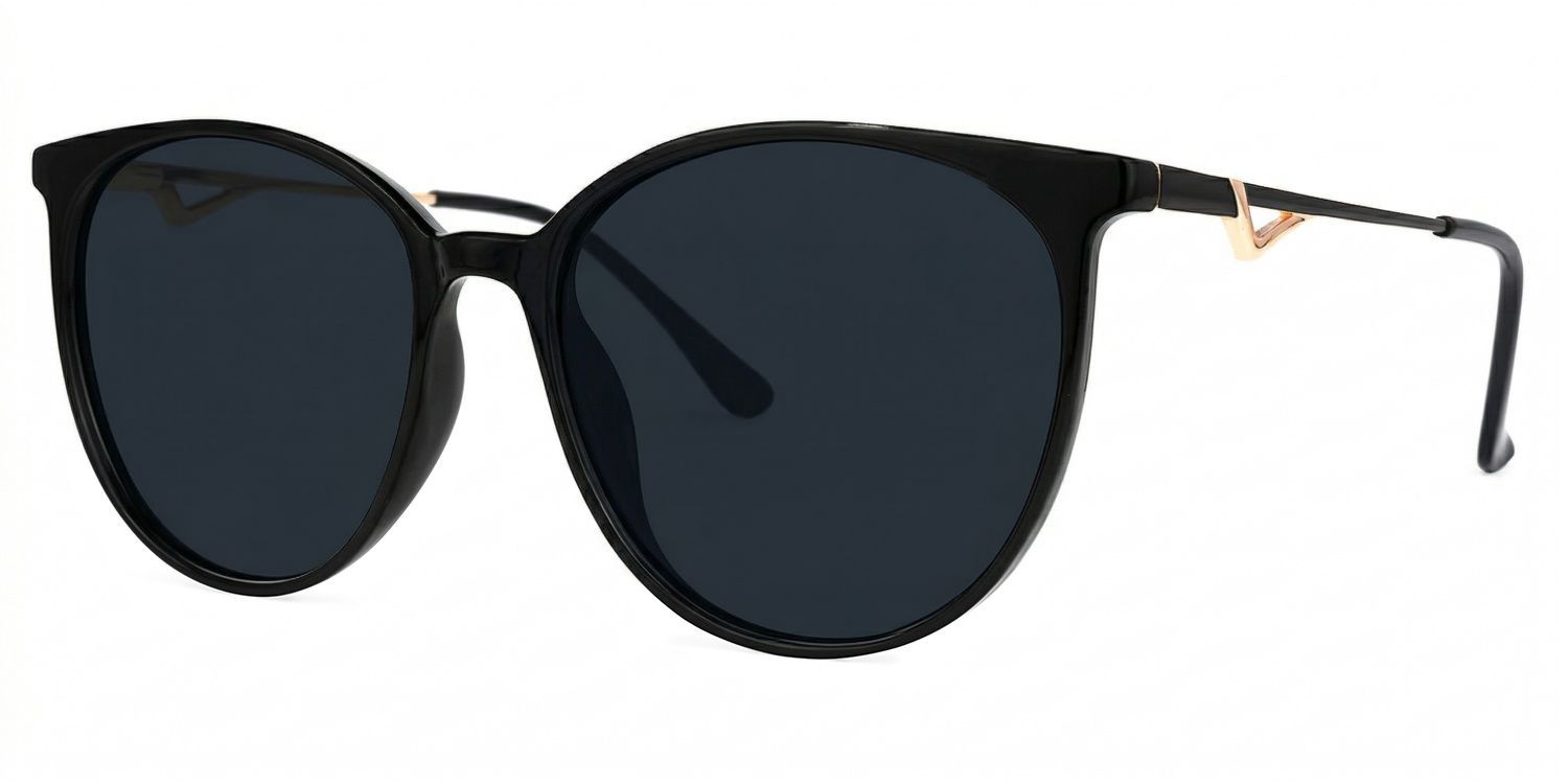 Chanty Black Frame Sunglasses with Round Style | ZEELOOL UK1