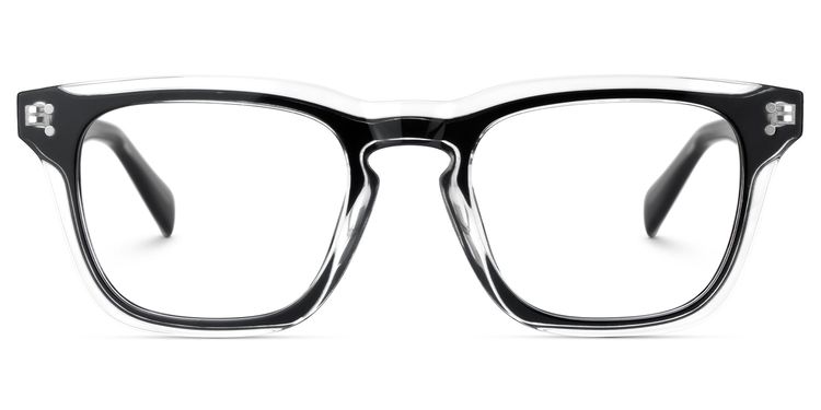 Liam Black Clear Rectangle Glasses