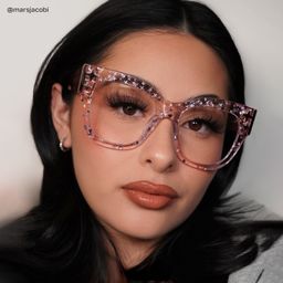 Minfia Pink Square Glasses7