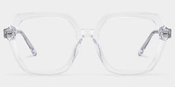 Devon Clear Geometric Glasses0