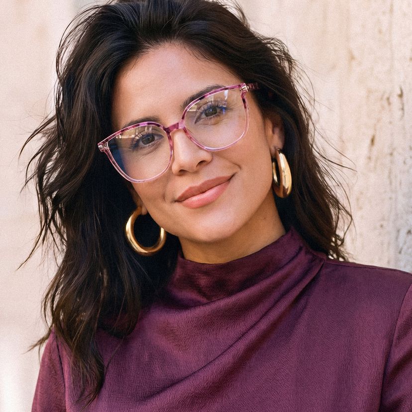 Rodz Pink-Floral Square Glasses