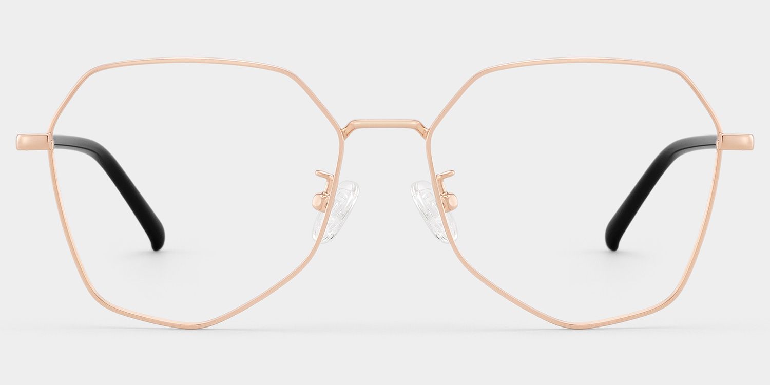 Bivins Geometric Gold Thin Frame Glasses | ZEELOOL UK0