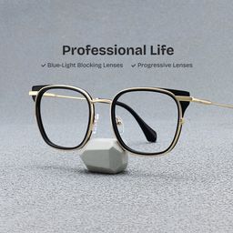 Cameron Black Gold Square Glasses0