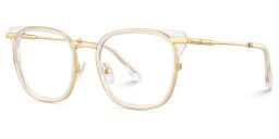 Cameron Clear Gold Square Glasses3