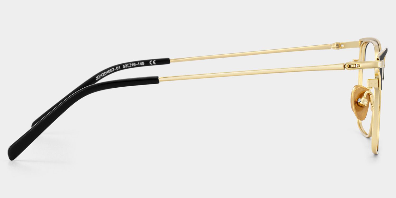 Maxwell Browline Black and Gold Glasses Frames for Men | ZEELOOL UK3