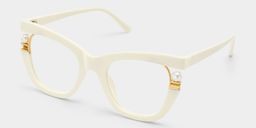 Pearl White Cat eye Glasses3