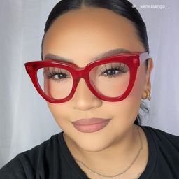 Yaser Red Cat eye Glasses7