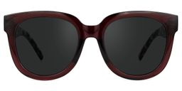 Harrell Dark-Red Square Sunglasses0