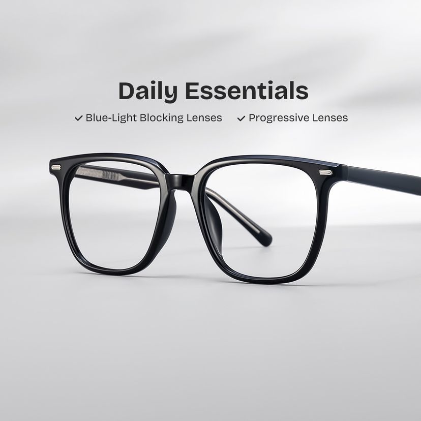 Jude Black Square Glasses