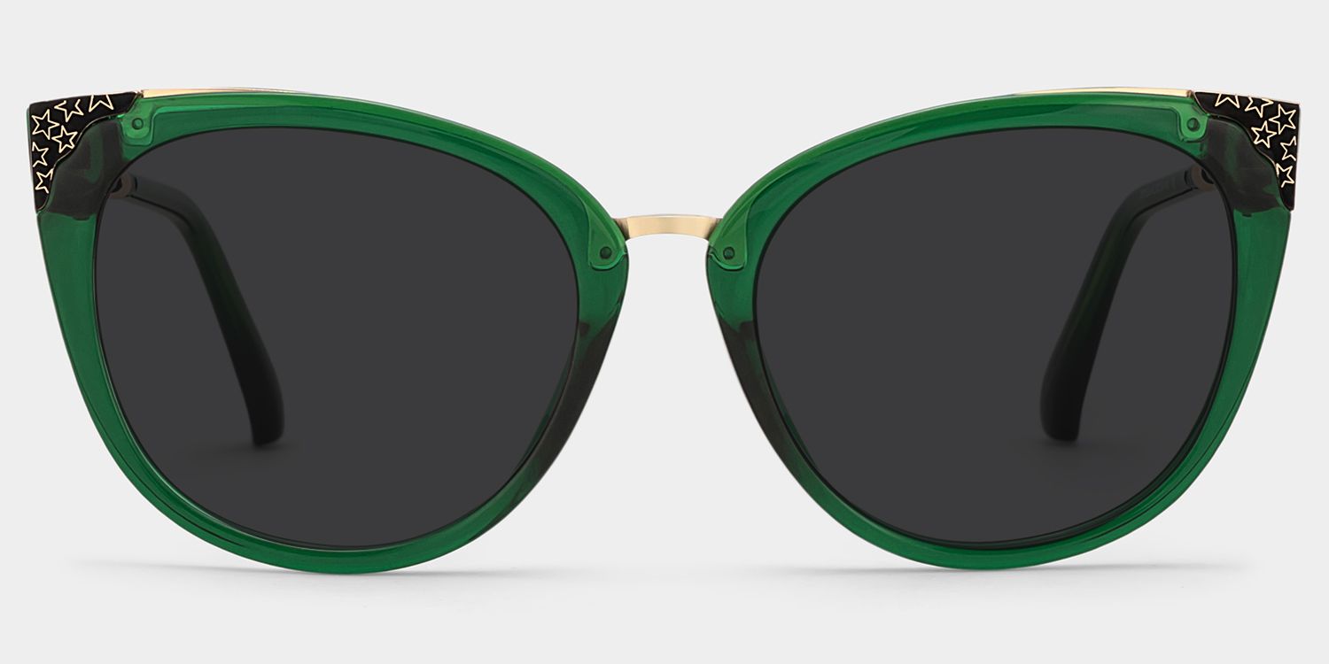 Dalton Mixed Dark-Green Cat Eye Frame Sunglasses | ZEELOOL UK0