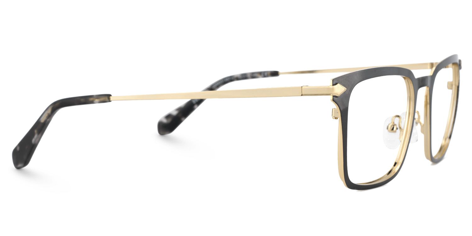 Black Color Chaney Rectangle Prescription Glasses | ZEELOOL UK4