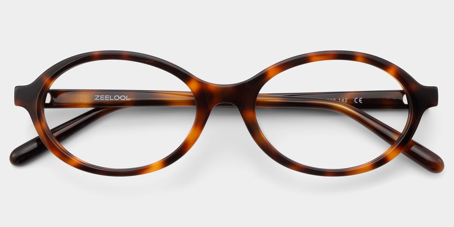 Oval Tortoise Eyeglasses- Everly Acetate Frame Glasses5