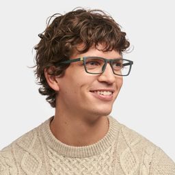 Cheche Dark-Green Rectangle Glasses1