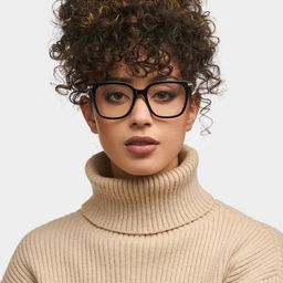 Jacqui Black Rectangle Glasses5