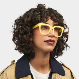 Liizbeett Yellow Square Glasses1