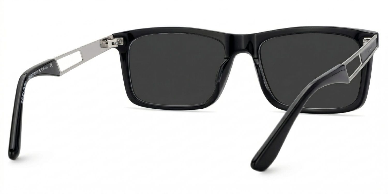 Osvaldo Black Rectangle Polarized Sunglasses for Driving | ZEELOOL UK4