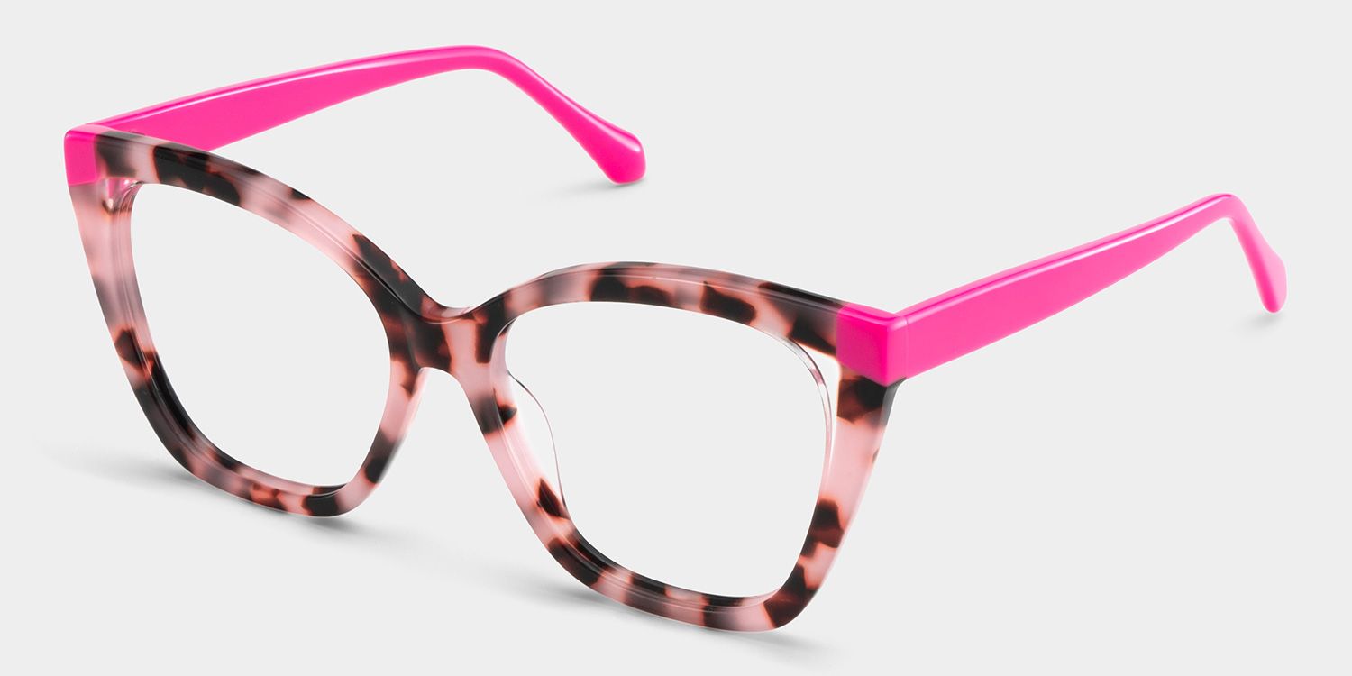 Kira Pink Tortoise Frame Glasses with Butterfly Frame Online | ZEELOOL UK4