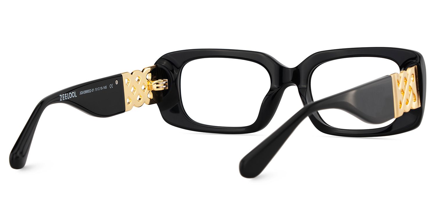 Jonas Rectangle Black Color Frame Glasses for Women | ZEELOOL UK5