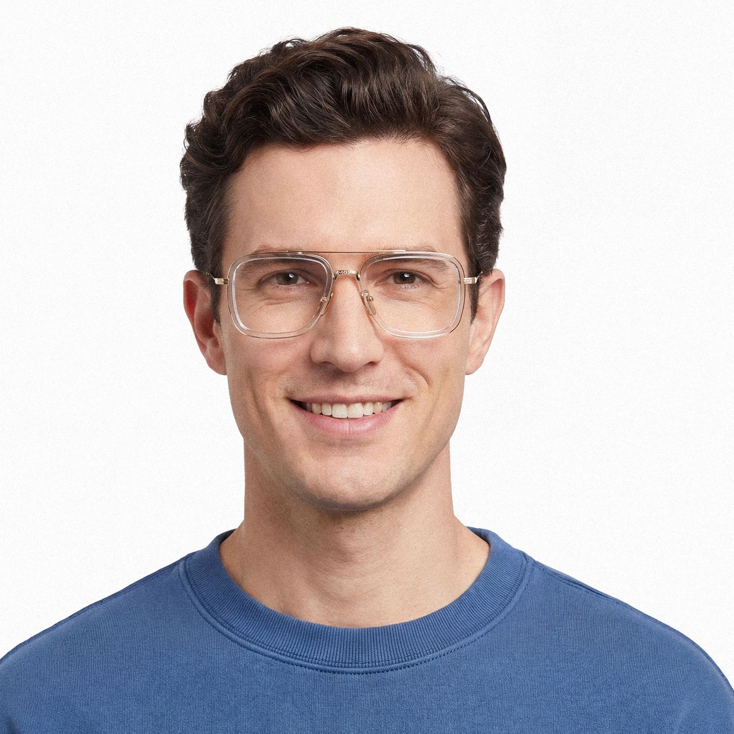 Gifford Aviator Clear Frame Glasses | ZEELOOL UK8