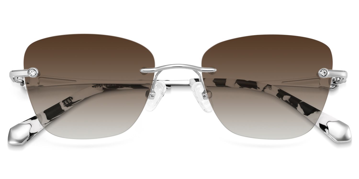 Seth Silver Rectangle Sunglasses to Frame Your Face | ZEELOOL UK1