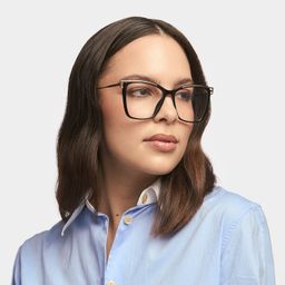 Krystle Black Square Glasses1