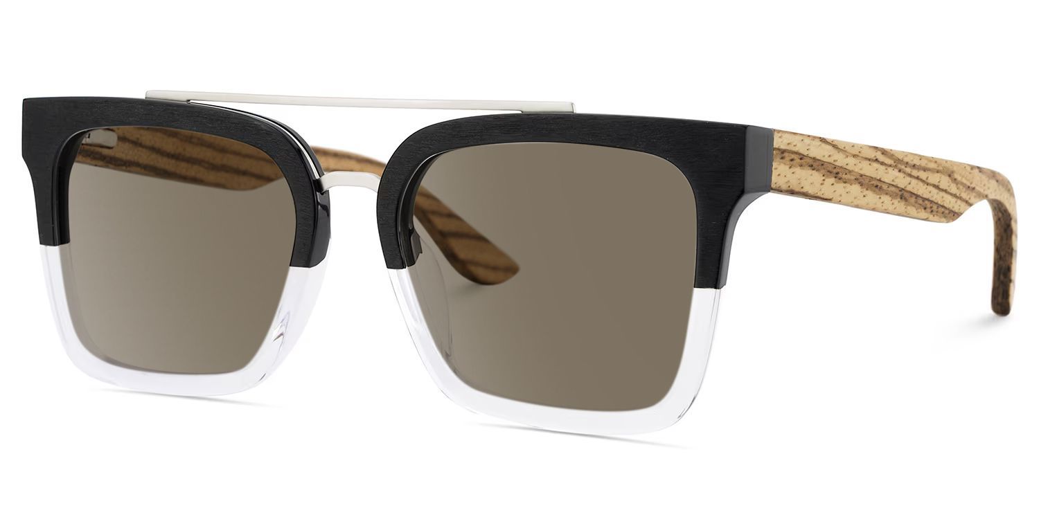 Pascal Mixed Black Clear Aviator Frame Sunglasses | ZEELOOL UK2