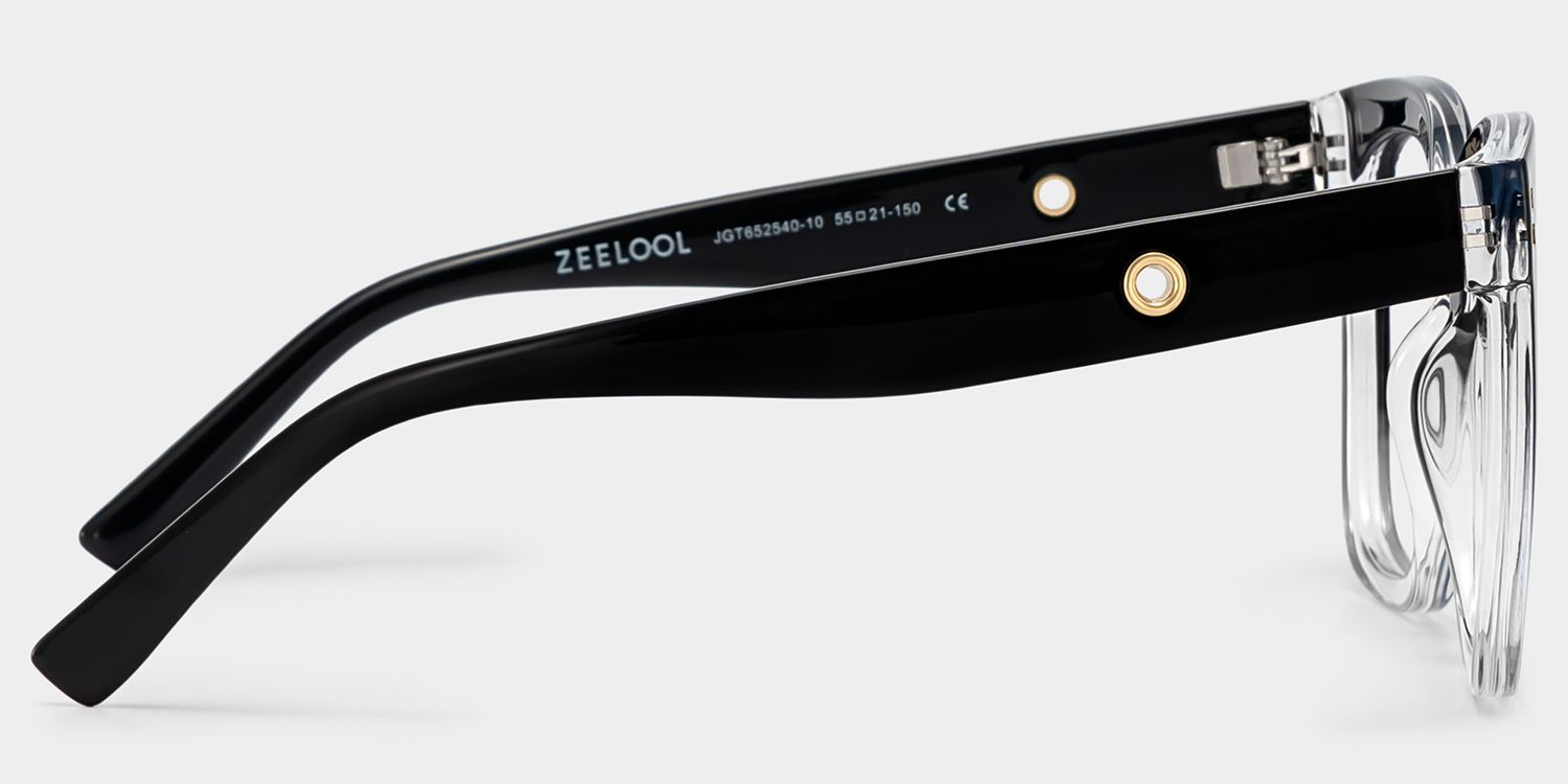 TR90 Ebony Eyeglasses, Ebony Square Glasses -Zeelool Glasses4